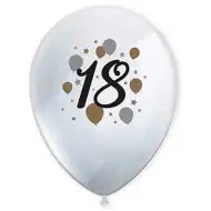 Zestaw 6 lateksowych balonów z nadrukiem „18 lat”