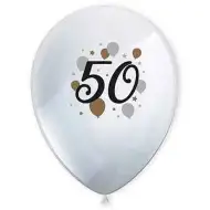 Zestaw 6 lateksowych balonów z nadrukiem "50 lat"