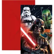 Zestaw 6 zaproszeń na imprezę Star Wars.
