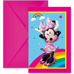 Zestaw 6 zaproszeń na przyjęcie Myszki Minnie