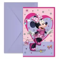Zestaw 6 zaproszeń na przyjęcie z Myszką Minnie Disneya