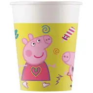 Zestaw 8 papierowych kubków z motywem Świnki Peppy, 200 ml