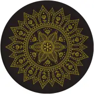 Zestaw 8 papierowych talerzy Mandala czarno-złotych, 23 cm