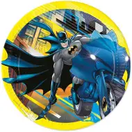 Zestaw 8 papierowych talerzyków Batman w kolorach żółto-czarnych