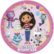 Zestaw 8 papierowych talerzyków "Domek Gabi", 20 cm