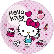 Zestaw 8 papierowych talerzyków Hello Kitty, 23 cm