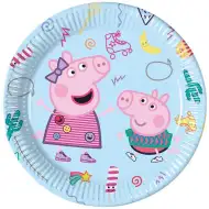 Zestaw 8 talerzy papierowych z motywem Świnki Peppy, 23 cm