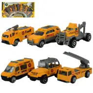 Zestaw Truck Team: 6-częściowy zestaw małych samochodów budowlanych 1/64