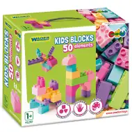 Zestaw budowlany Kids Blocks pastel 50 sztuk - Wader
