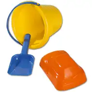 Zestaw do piaskownicy z falowanym wiaderkiem, 3 części - D-Toys