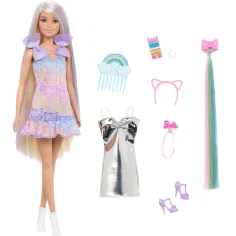 Zestaw do zabawy Barbie w stroju z kotkiem i modnymi pasemkami - Mattel zdjęcie 3