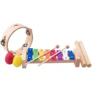 Zestaw drewnianych instrumentów muzycznych, 4 sztuki