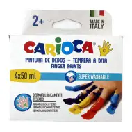 Zestaw farb do malowania palcami w różnych kolorach 4x50ml - Carioca