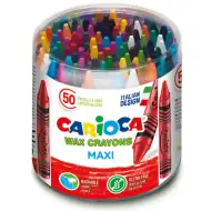 Zestaw grubych kredek woskowych Jumbo 50 sztuk - Carioca