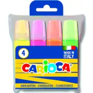 Zestaw kolorowych fluorescencyjnych zakreślaczy 4 szt. - Carioca