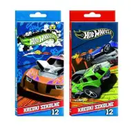 Zestaw kolorowych kredek szkolnych Hot Wheels 12 sztuk