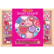 Zestaw koralików w kształcie serca z drewna, 120 elementów - Melissa &amp; Doug