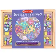 Zestaw koralików z motylkiem z drewna, 150 elementów - Melissa &amp; Doug
