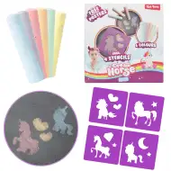 Zestaw kredy chodnikowej Dream Horse z szablonem jednorożca