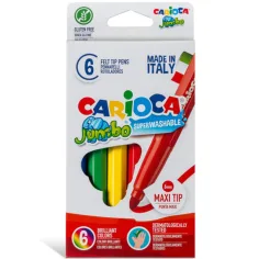 Zestaw markerów Jumbo 6 sztuk - Carioca zdjęcie 2