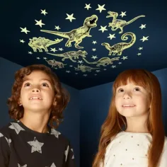 Zestaw naklejek fosforyzujących z gwiazdami i dinozaurami zdjęcie 2
