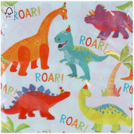 Zestaw papierowych serwetek Dino Party - 2-warstwowe, 33 x 33 cm, 20 szt.