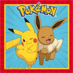 Zestaw papierowych serwetek Pokémon - 2-warstwowe, 33x33 cm, 20 szt.