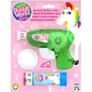 Zestaw pistolet do baniek mydlanych w kształcie świecącego jednorożca z 60 ml płynu
