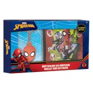 Zestaw prezentowy: portfel i brelok do kluczy z motywem Spider-Mana