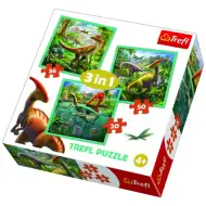 Zestaw puzzli 3 w 1 z dinozaurami - Trefl