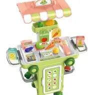 Zestaw supermarketu w wózku na kółkach, 37 elementów.