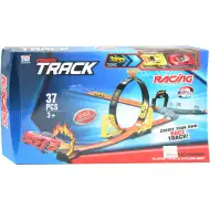Zestaw toru wyścigowego Power Track 37-częściowy z pętlą i 2 samochodami z napędem w skali 1/64.