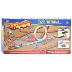Speed Running zestaw toru wyścigowego z pętlą 360 stopni i 1 wystrzeliwanym samochodzikiem w skali 1/64 zdjęcie 2