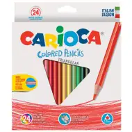Zestaw trójkątnych kolorowych kredek 24 sztuki - Carioca