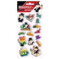 Zestaw wypukłych naklejek 3D Monopoly na arkuszu o wymiarach 10x22 cm