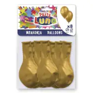Zestaw złotych balonów na imprezę, 8 sztuk.