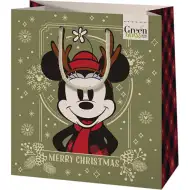 Zielona trawa Myszka Mickey bożonarodzeniowa średniej wielkości torba prezentowa premium 18x10x23cm