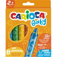 Zmywalny, bardzo miękki zestaw kredek świecowych dla dzieci 8 sztuk – Carioca