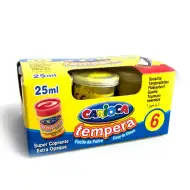 Żółta tempera w słoiczkach 6x35 g - Carioca