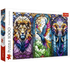 Zwierzęce witrażowe puzzle 1000 elementów - Trefl