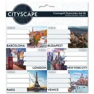 Ars Una: Cityscape pakiet etykiet na zeszyty, 3x6 sztuk