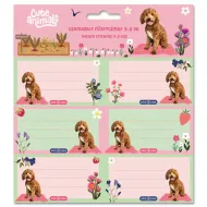 Ars Una: Cute Animals naklejki na zeszyty z pieskami, pakowane, 3x6 sztuk