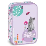 Ars Una: Cute Animals – Wielopiętrowy piórnik z kotkiem 15,5x22,5x4,5 cm