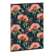 Ars Una: Flowery Green zeszyt w linie A4 z dodatkowymi zatrzaskami
