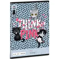 Ars Una: Think Pink uroczy zeszyt w linie z kotkiem dla 2 klasy, 32 kartki, format A/5