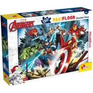 Avengers 2 w 1 maxi puzzle 150 elementów i kolorowanka 70x50 cm – Lisciani