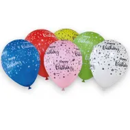Balony z napisem "Happy Birthday" – zestaw 6 sztuk