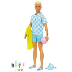 Barbie Film: Ken Plażowa lalka z akcesoriami - Mattel