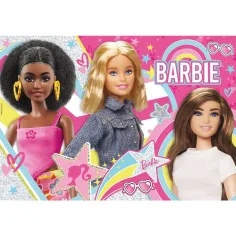 Barbie Najlepsze Przyjaciółki 108-elementowe brokatowe puzzle 50x35 cm - Lisciani zdjęcie 2