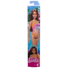 Barbie Plażowa lalka w kolorowej, kwiatowej kąpielówce - Mattel